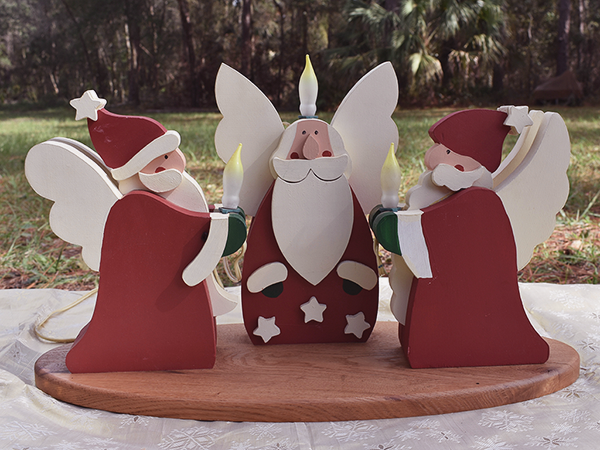 Santa Angels with 3 Candles